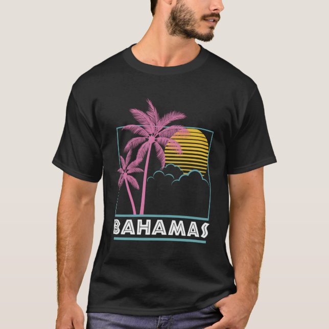 Proud Bahamas Bahamians Flag Nassau T-Shirt (Front)