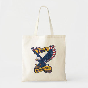 Proud Bald Eagle 4th of July Day Tote Bag