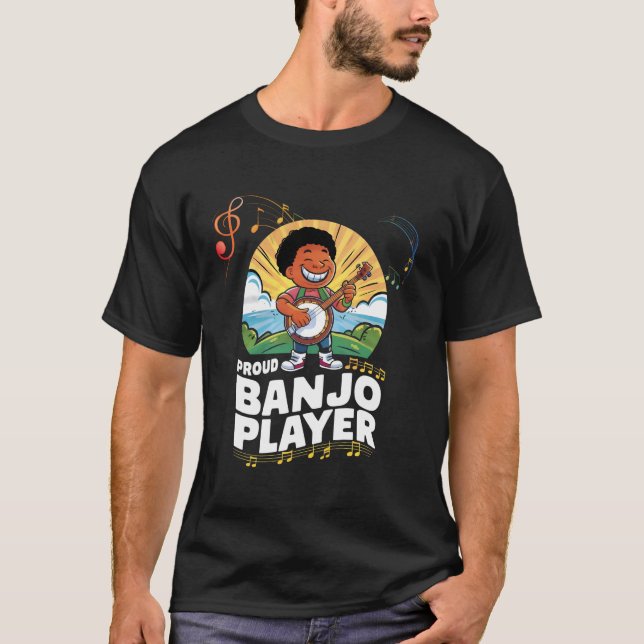 Proud Banjo Player Country Music Cool Guy With a B T-Shirt (Front)