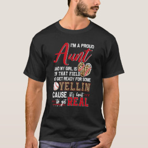 Proud Baseball Aunt Baseball Family Matching T-Shirt