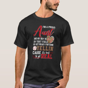 Proud Baseball Aunt Baseball Family Matching T-Shirt