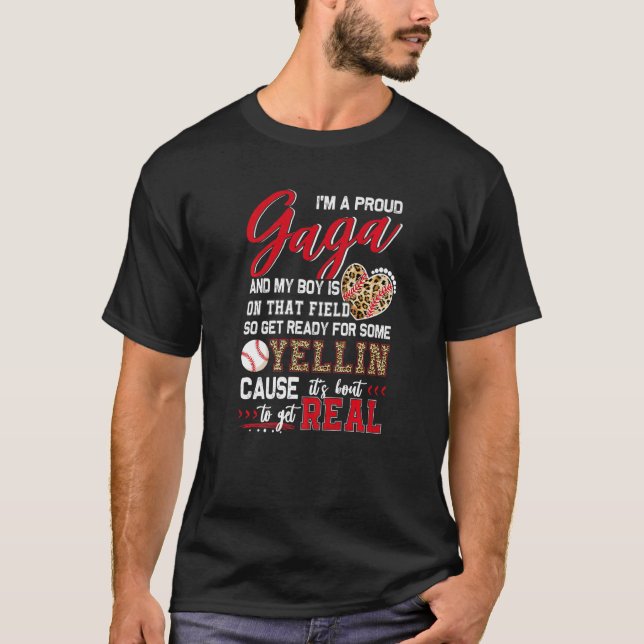 Proud Baseball Gaga Baseball Family Matching   T-Shirt (Front)