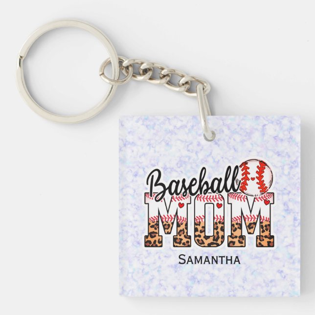 Proud Baseball Mom - Game Day Enthusiast Keychain (Front)