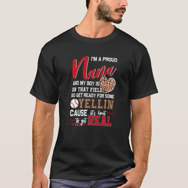 Proud Baseball Nana Baseball Family Matching   T-Shirt (Front)