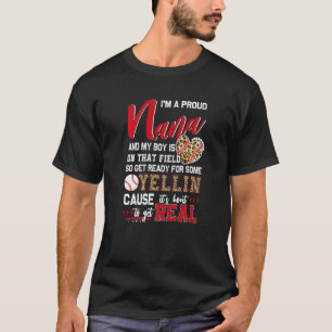 Proud Baseball Nana Baseball Family Matching   T-Shirt
