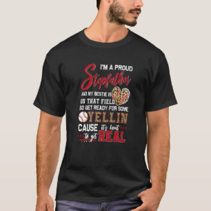 Proud Baseball Stepfather Baseball Family Matching T-Shirt