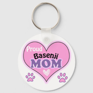Proud Basenji Mom Keychain