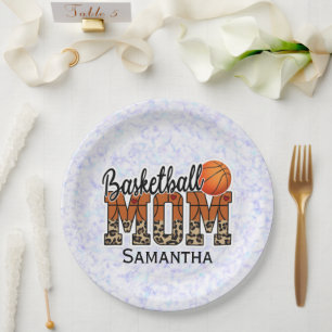 Proud Basketball Mom - Court-Side Champion Paper Plate
