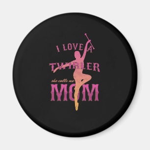 Proud Baton Twirler Mom Majorette Mother I Love A  Magnet