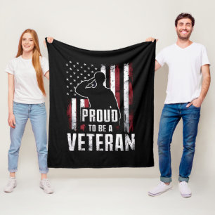 Proud Be A Veteran Of The USA Veteran Veterans Day Fleece Blanket