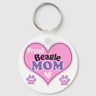 Proud Beagle Mom Keychain