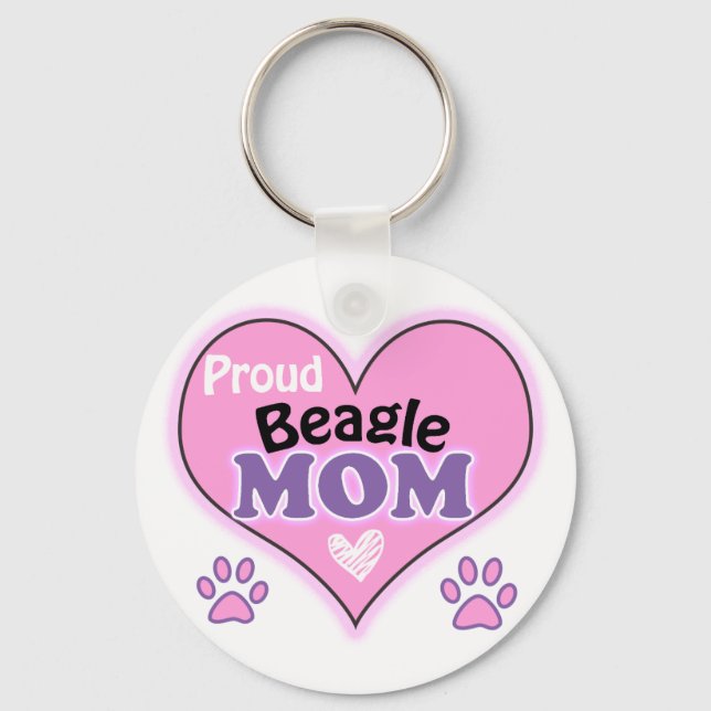 Proud Beagle Mom Keychain (Front)