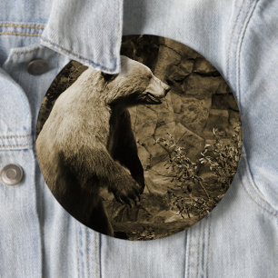 Proud Bear 6 Inch Round Button