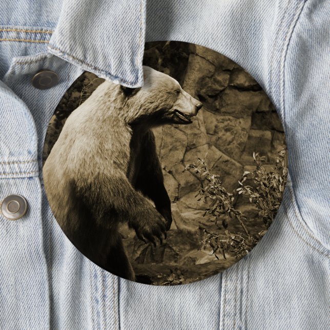 Proud Bear 6 Inch Round Button (In Situ)