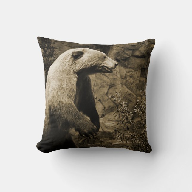 Proud Bear Throw Pillow (Front)