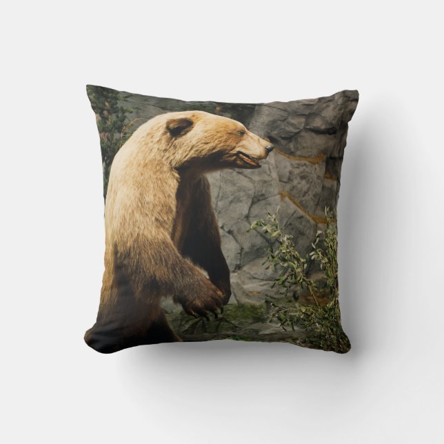 Proud Bear Throw Pillow (Front)