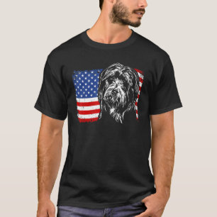 Proud Bearded Collie American Flag Patriotic Dog T-Shirt