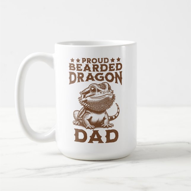 Proud Bearded Dragon Dad Reptile Lover Coffee Mug (Left)