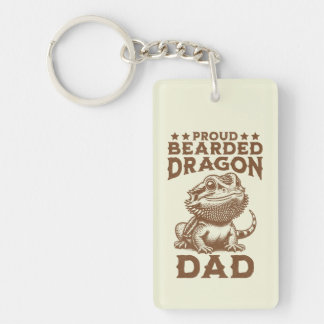 Proud Bearded Dragon Dad Reptile Lover Keychain