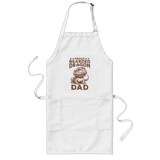 Proud Bearded Dragon Dad Reptile Lover Long Apron (Front)