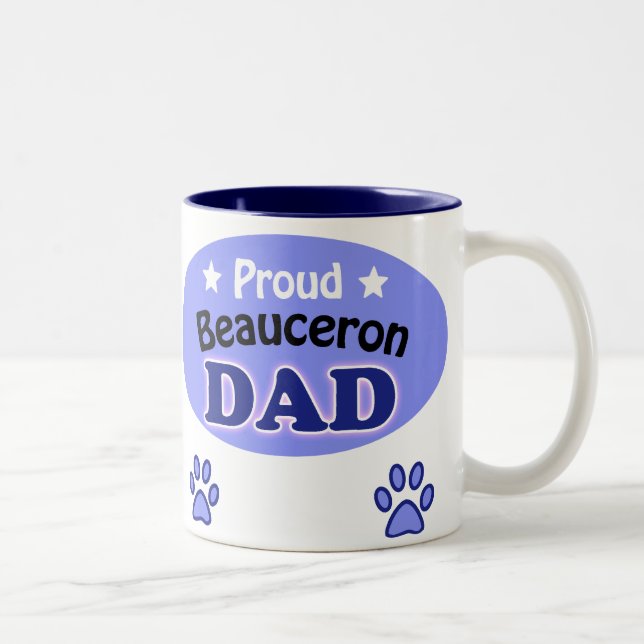 Proud Beauceron Dad Two-Tone Coffee Mug (Right)
