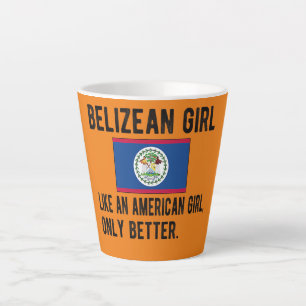 Proud Belizean Girl Belize Flag Belizean Roots Latte Mug