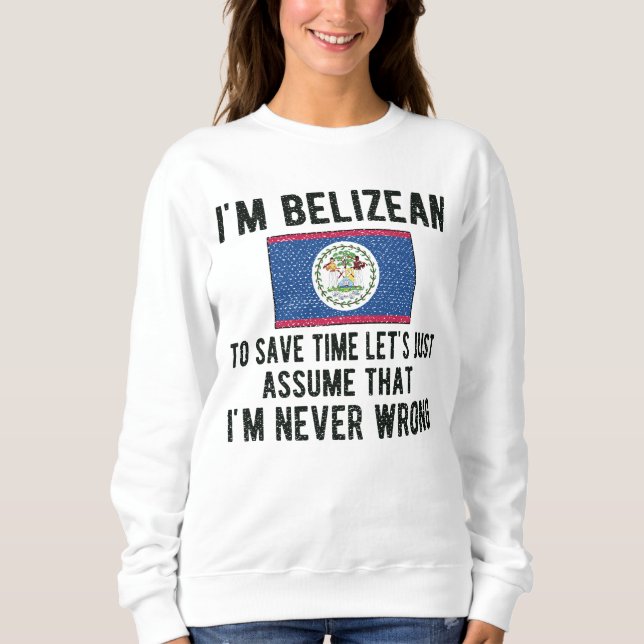 Proud Belizean Heritage Belize Roots Belizean Flag Sweatshirt (Front)