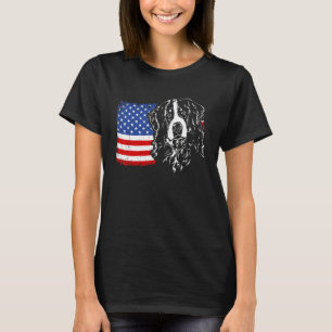 Proud Bernese Mountain Dog American Flag Patriotic T-Shirt