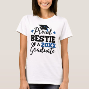 Proud Bestie of a 2022 graduate black blue tassel  T-Shirt