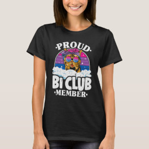 Proud Bi Club Member Cat Bisexual Flag Rainbow Bi  T-Shirt