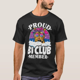 Proud Bi Club Member Cat Bisexual Flag Rainbow Bi  T-Shirt