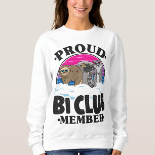 Proud Bi Club Member Opossum Raccoon Bisexual Flag Sweatshirt