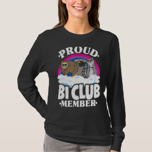 Proud Bi Club Member Opossum Raccoon Bisexual Flag T-Shirt