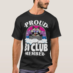Proud Bi Club Member Raccoon Bisexual Flag Rainbow T-Shirt