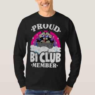 Proud Bi Club Member Raccoon Bisexual Flag Rainbow T-Shirt