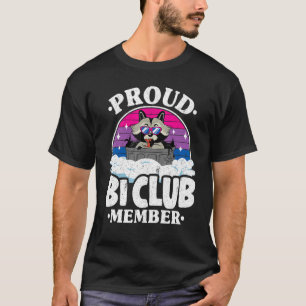 Proud Bi Club Member Raccoon Bisexual Flag Rainbow T-Shirt