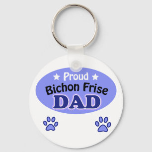 Proud Bichon Frise Dad Keychain