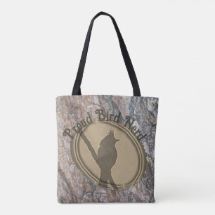 Proud Bird Nerd Silhouette Forest Abstract Wood Tote Bag