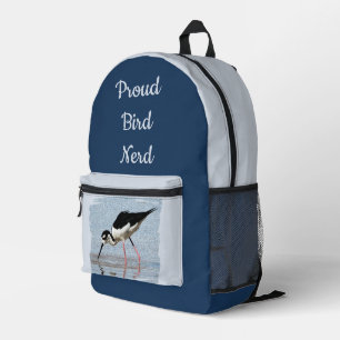 Proud Bird Nerd Wader Photo Birdwatching Birder Printed Backpack