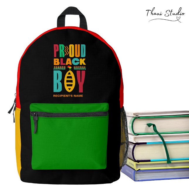 Proud Black Boy Black History Month Family Printed Backpack (Creator Uploaded)