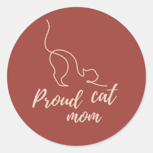 Proud Black Cat Mom Sticker – Minimal Gift