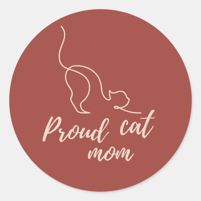 Proud Black Cat Mom Sticker – Minimal Gift (Front)
