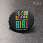 Proud Black Girl Black History Month Family 3 Inch Round Button<br><div class="desc">Elevate family pride this Black History Month with our colourful modern typography design featuring 'Proud Black Girl.' Celebrate heritage in style. 🎉🎁 Note: The cover images are mockups only; the actual product sizes and colours adhere to Zazzle standards. Please check the product information before placing orders.</div>