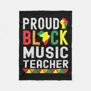 Proud Black Music Teacher Afro-american Black Hist Fleece Blanket