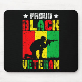 Proud Black Veteran Melanin African American Histo Mouse Pad