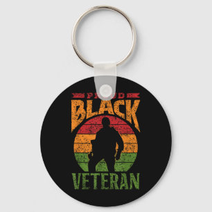 Proud Black Veteran Soldier African American Milit Keychain