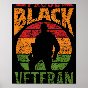 Proud Black Veteran Soldier African American Milit Poster