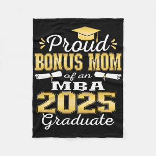 Proud Bonus Mom Of Cl Of 2025 M Graduate Grad Fami Fleece Blanket