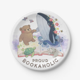 Proud Bookaholic: Magic of Books Illustration Paper Plate