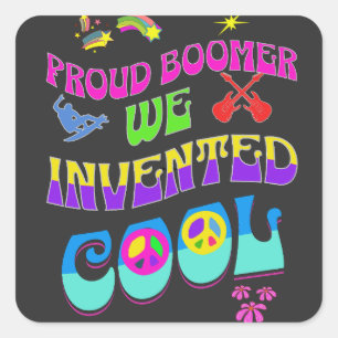 Proud Boomer 60's Vibe Square Sticker
